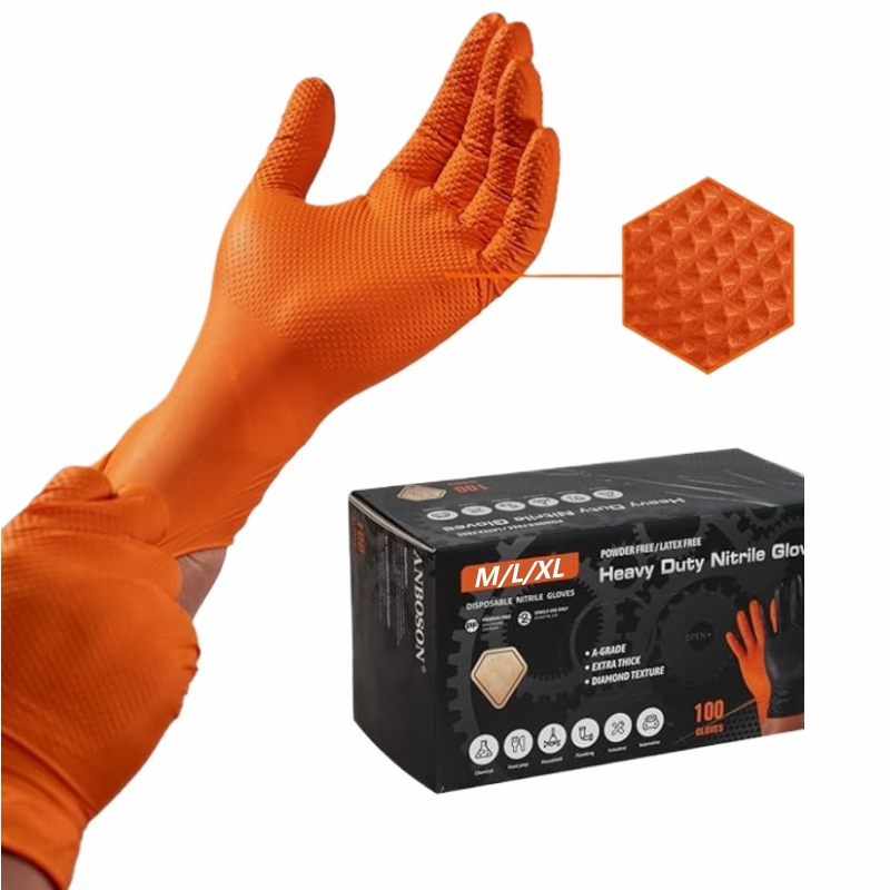 8mil 헤비듀티 오렌지 니트릴 장갑 일회용 다이아몬드 - Nitrile Mechanic Glove 리뷰 및 가격