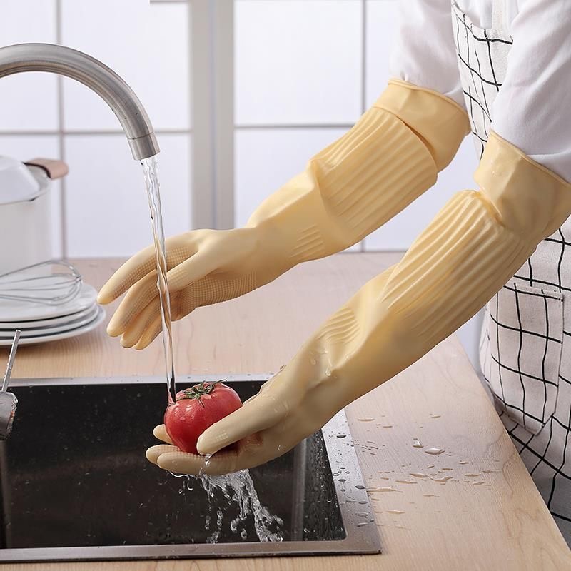 긴 재사용 가능한 고무 식기 세척 장갑 미끄럼 방지 가 - Dish Glove Rubber 리뷰 및 가격